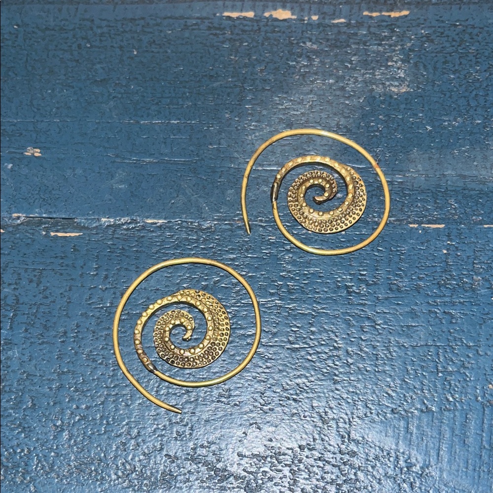 Gold Spiral Earrings